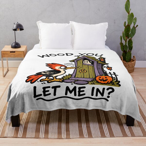 Item preview, Wood You Let Me In Funny Halloween Woodpecker & Ghost Pun designed and sold by NatureStyle555.