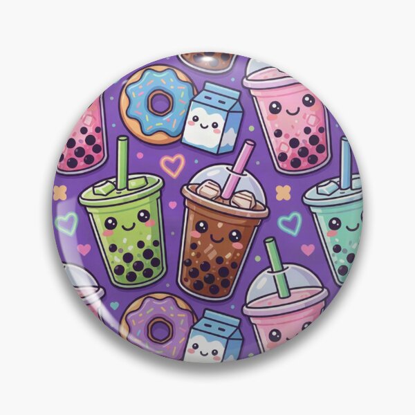 Item preview, Kawaii Bubble Tea Boba Pattern Purple Aesthetic designed and sold by LenNo9881.