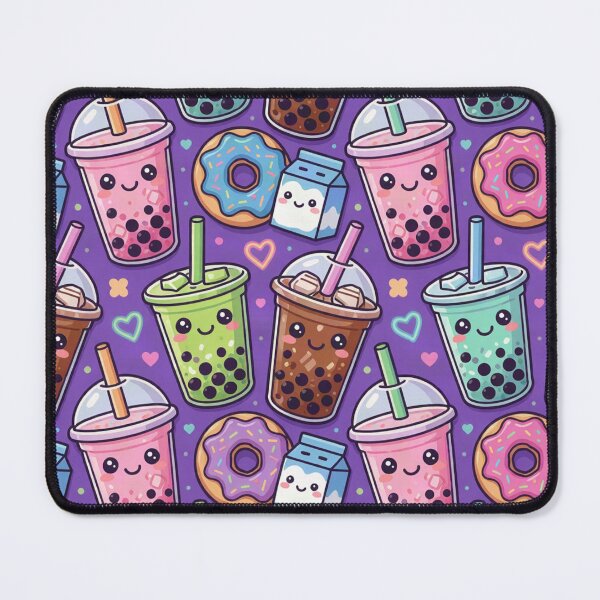 Item preview, Kawaii Bubble Tea Boba Pattern Purple Aesthetic designed and sold by LenNo9881.