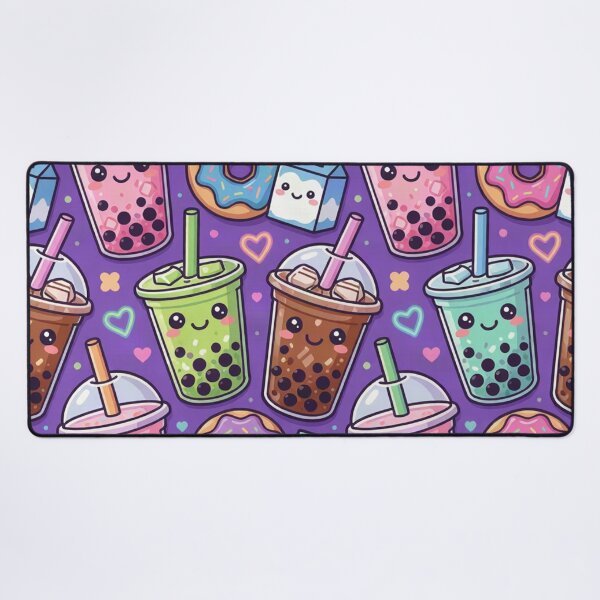 Item preview, Kawaii Bubble Tea Boba Pattern Purple Aesthetic designed and sold by LenNo9881.