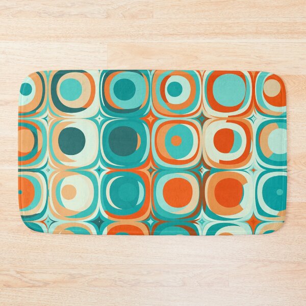 Item preview, Retro Turquoise and Orange Dots designed and sold by Kelly Dietrich Mandalas & Colorful Patterns.