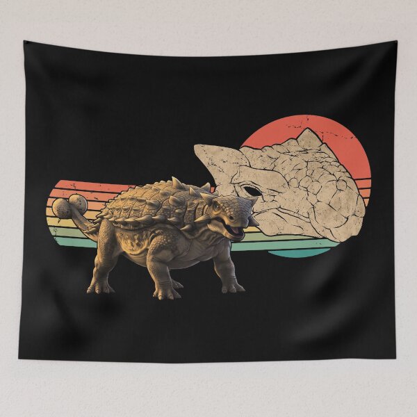 Item preview, Ankylosaurus illustration and fossil skull designed and sold by NicGrayGraphic.