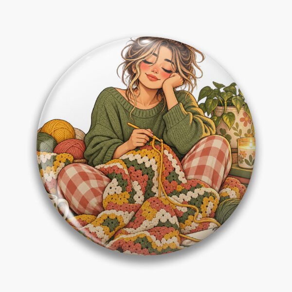 Item preview, Unfinished Blanket at Midnight – Crochet Humor Illustration designed and sold by Xnuery.