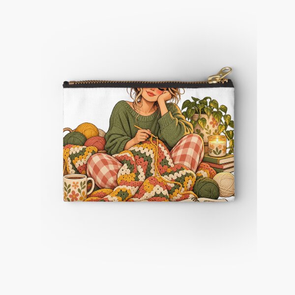 Item preview, Unfinished Blanket at Midnight – Crochet Humor Illustration designed and sold by Xnuery.