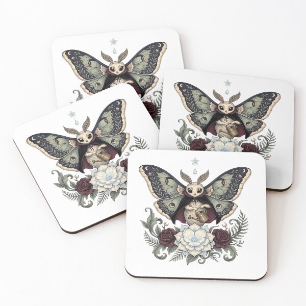 Item preview, The Night Shift Botanist – Gothic Luna Moth and Moonflower Art designed and sold by tee.crush.