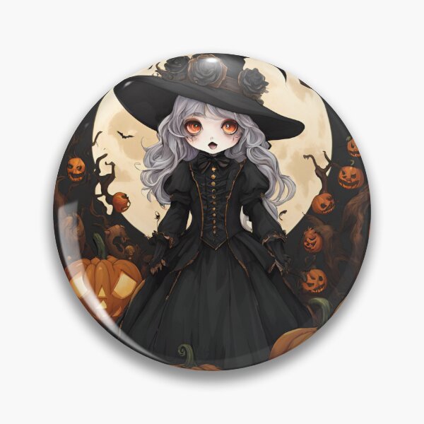 Item preview, Little Witch in a Pumpkin Patch designed and sold by Eman Abou Ghazy.
