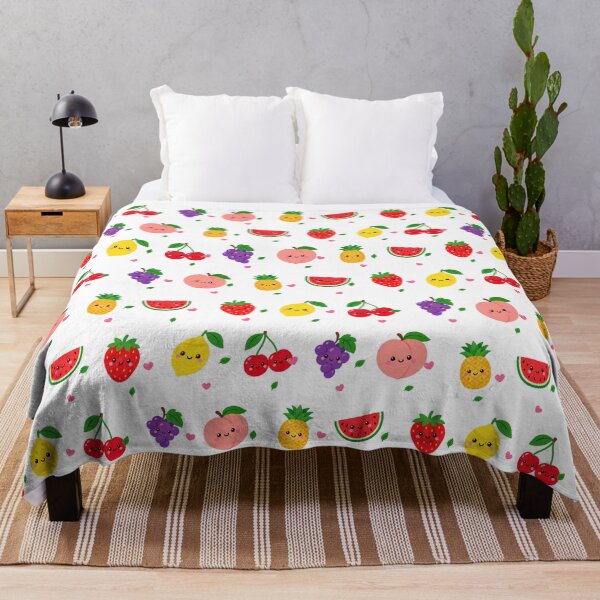 Item preview, Kawaii Fruit Friends Summer Cute Seamless Pattern designed and sold by Inkworksbyshery.