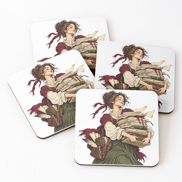 Item preview, Poet Carrying a Stack of Manuscripts – Writer Humor Illustration designed and sold by Xnuery.