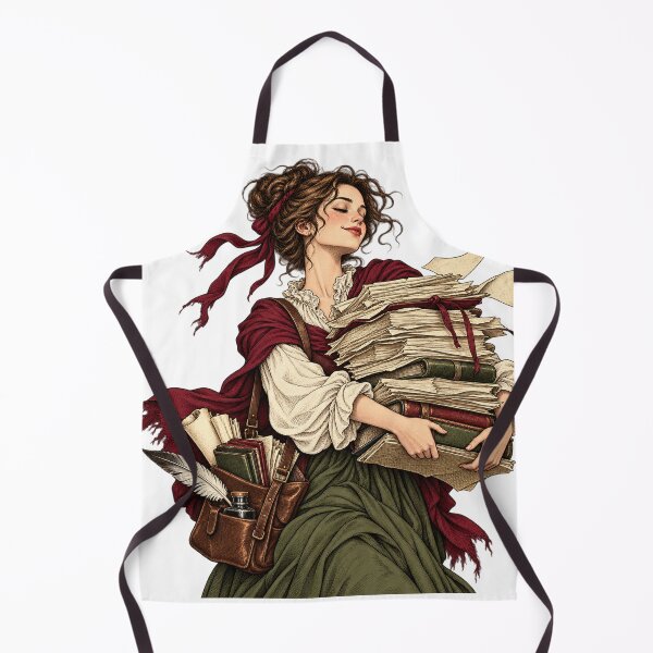 Item preview, Poet Carrying a Stack of Manuscripts – Writer Humor Illustration designed and sold by Xnuery.
