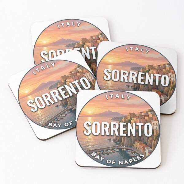 Item preview, Sorrento Italy Bay Sunset Round Badge Sticker designed and sold by DetourDgn.