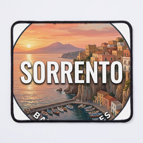 Item preview, Sorrento Italy Bay Sunset Round Badge Sticker designed and sold by DetourDgn.