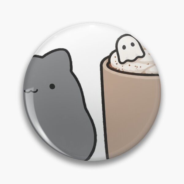 Item preview, Cute Black Cat Ghost Hot Cocoa Marshmallow Fall Kawaii Sticker designed and sold by xiaoxiaochibi.