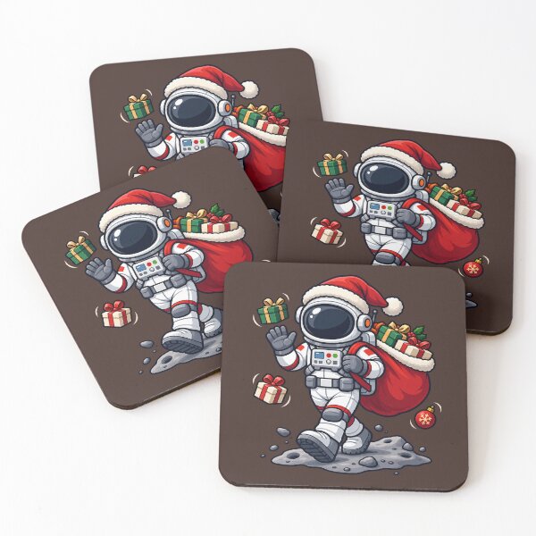 Item preview, Space Santa Astronaut Delivering Floating Presents designed and sold by BROHLine Studio.