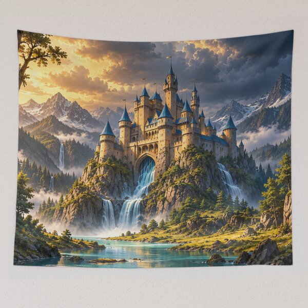 Item preview, Enchanted Castle Beneath the Stormy Skies designed and sold by Curio Meridian.