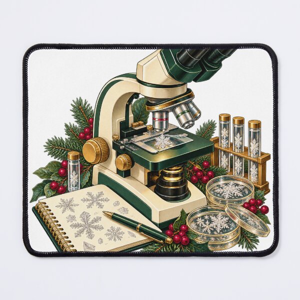 Item preview, Winter Microscope Observation – Lab Tech Christmas Illustration designed and sold by Xnuery.