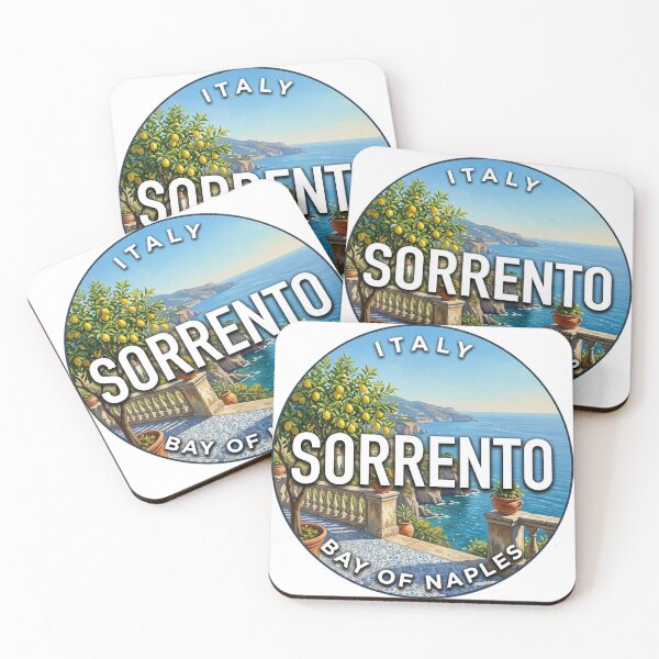 Item preview, Sorrento Italy Lemon Terrace Round Badge Sticker designed and sold by DetourDgn.