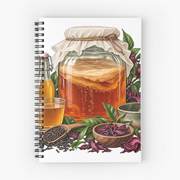 Item preview, Kombucha Tea Jar Study – Fermentation Illustration designed and sold by Xnuery.