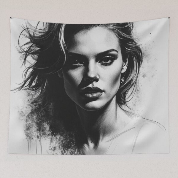 Item preview, Timeless Allure - Fashion Inspired Black and White Portrait designed and sold by nhk999.