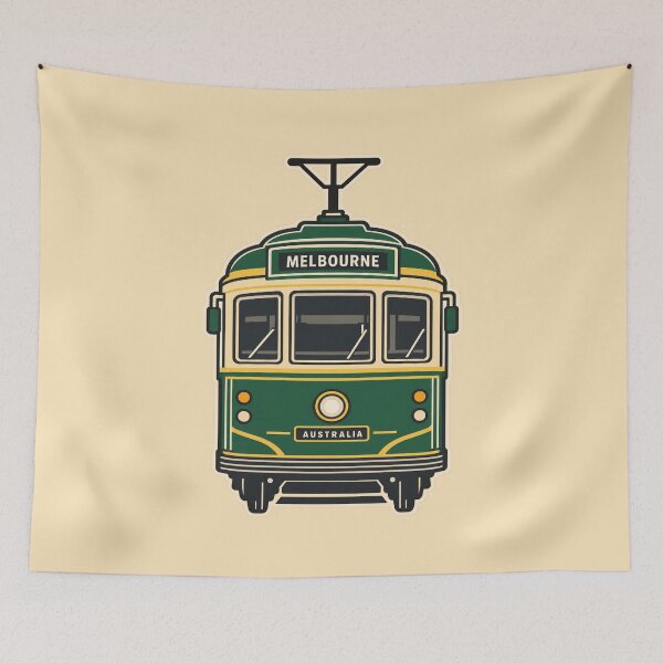 Item preview, Melbourne Heritage Tram Flat Vector | Australian Travel Design designed and sold by Globalcitytees.