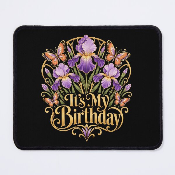 Item preview, It's My Birthday Celebration Iris Flower Butterfly Women designed and sold by FolkGraphics.