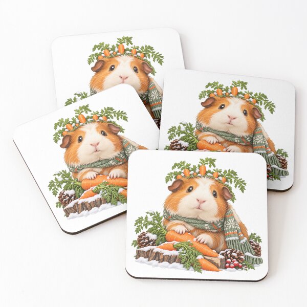 Item preview, Guinea Pig with a Tiny Carrot Crown – Guinea Pig Illustration designed and sold by Xnuery.
