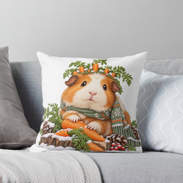 Item preview, Guinea Pig with a Tiny Carrot Crown – Guinea Pig Illustration designed and sold by Xnuery.