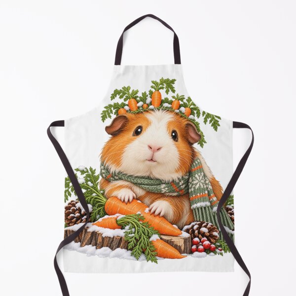 Item preview, Guinea Pig with a Tiny Carrot Crown – Guinea Pig Illustration designed and sold by Xnuery.