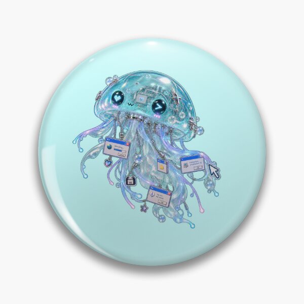 Item preview, Cyber Jellyfish | Frutiger Aero Y2K Techcore Mascot designed and sold by internet funeral.