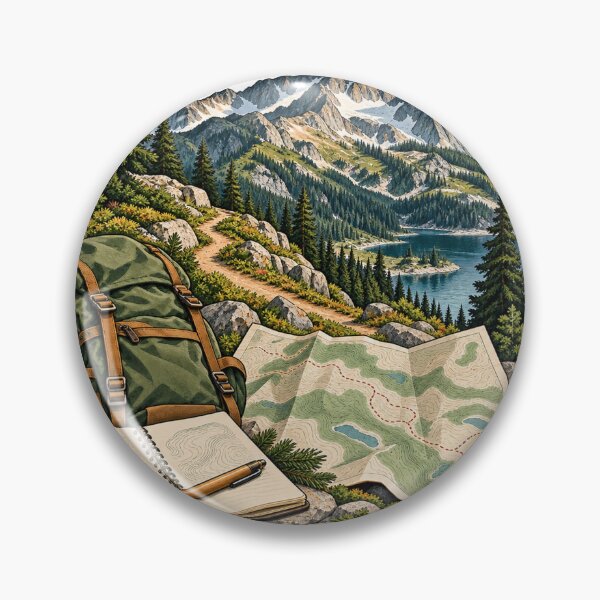 Artikelvorschau, Erfundene Bergkonturschleife – Topografische Wanderillustration entworfen und verkauft von Xnuery.