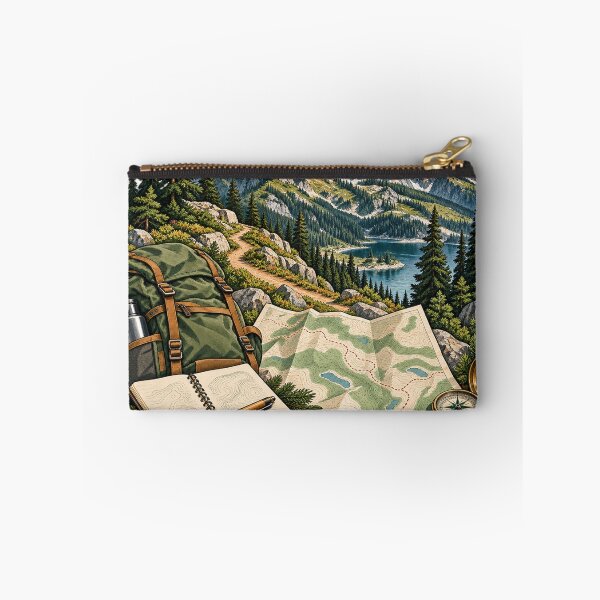Item preview, Invented Mountain Contour Loop – Topographic Hiking Illustration designed and sold by Xnuery.