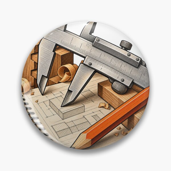 Item preview, Caliper and Pencil Calibration Chart – Woodworking Illustration designed and sold by Xnuery.