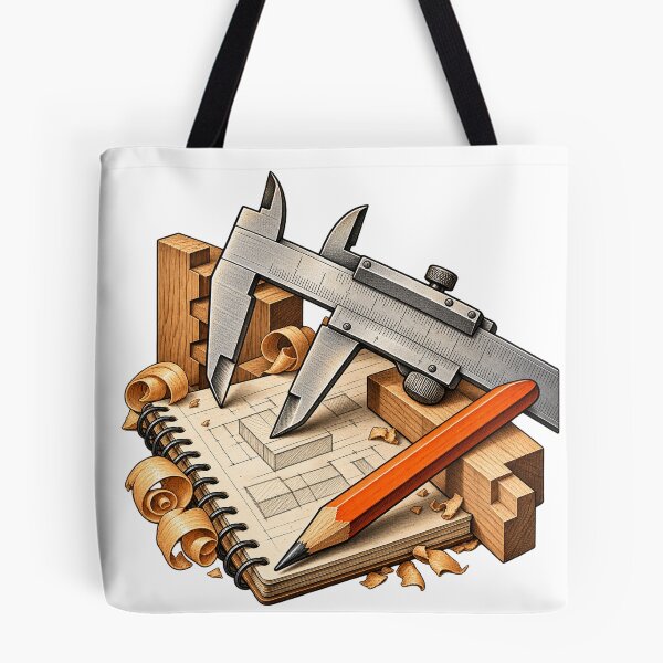 Item preview, Caliper and Pencil Calibration Chart – Woodworking Illustration designed and sold by Xnuery.