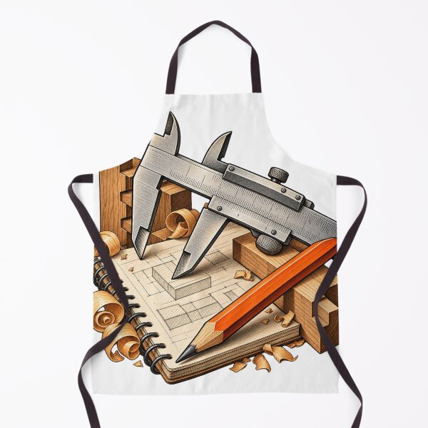 Item preview, Caliper and Pencil Calibration Chart – Woodworking Illustration designed and sold by Xnuery.