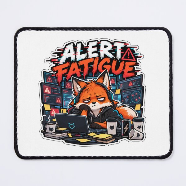Item preview, Alert Fatigue Fox – Funny SOC Analyst Cybersecurity Sticker designed and sold by The Silly Grumpy Society.