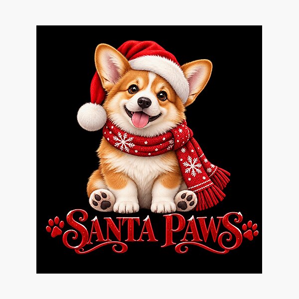 Item preview, Santa Paws Corgi Christmas Dog designed and sold by Lumvero.