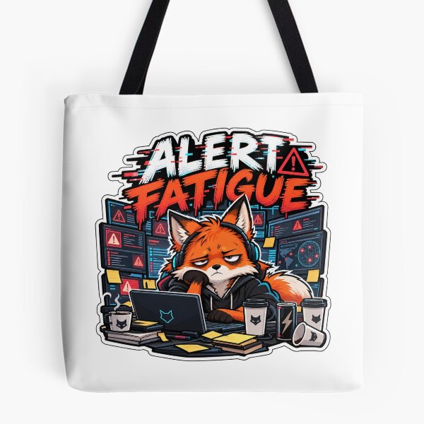 Item preview, Alert Fatigue Fox – Funny SOC Analyst Cybersecurity Sticker designed and sold by The Silly Grumpy Society.