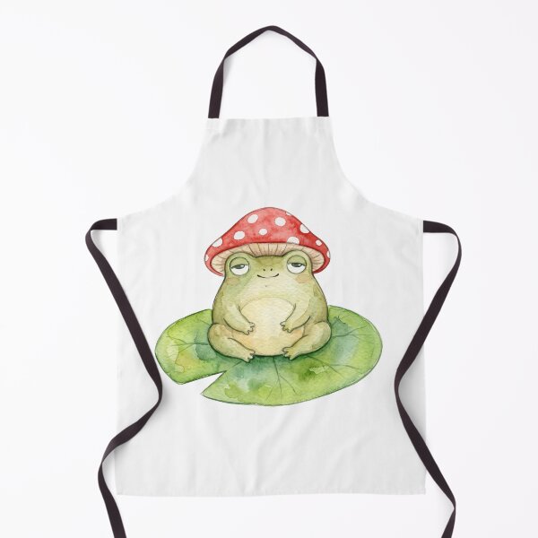 Item preview, Peaceful Chubby Frog Mushroom Hat Watercolor Art designed and sold by Digitalphoto4u.