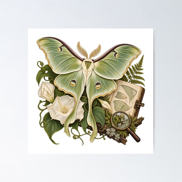 Item preview, Luna Moth Wing Study – Moth Botanical Illustration designed and sold by Xnuery.