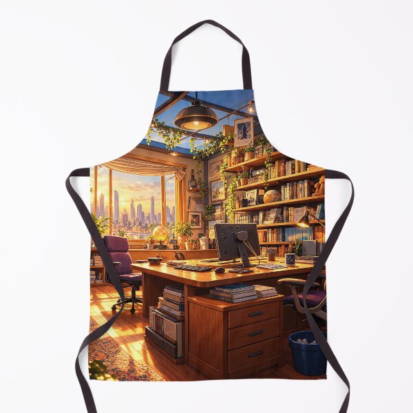 Item preview, Cozy Sunset Office with City Skyline designed and sold by Curio Meridian.