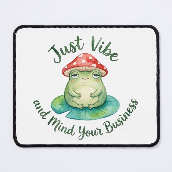 Item preview, Mind Your Business Frog Mushroom Watercolor Art designed and sold by Digitalphoto4u.