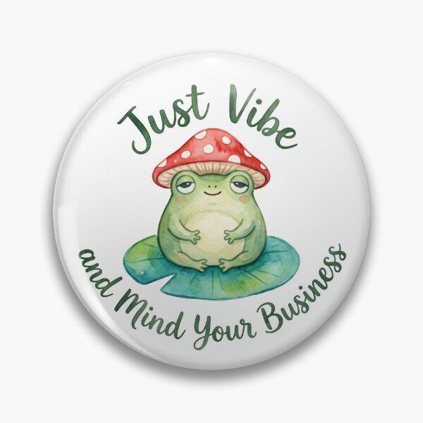Item preview, Mind Your Business Frog Mushroom Watercolor Art designed and sold by Digitalphoto4u.