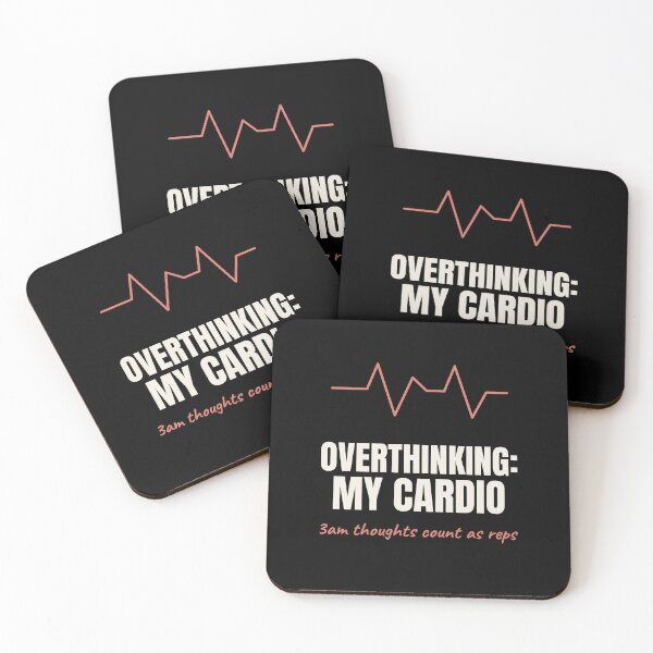 Item preview, Overthinking My Cardio Funny Mental Health Pun designed and sold by The Cozy Design Studio.