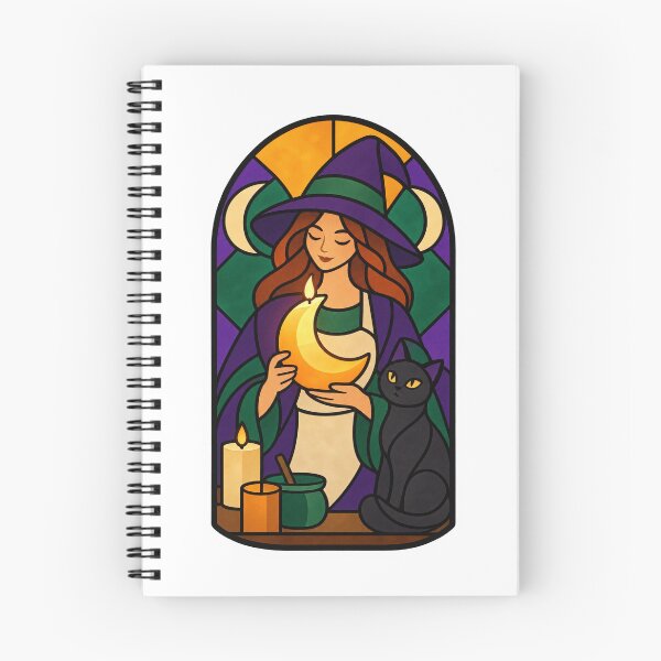 Item preview, Witch Candle Maker Stained Glass Halloween designed and sold by gallleriaworld.