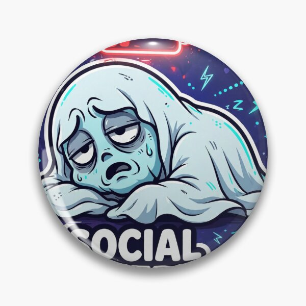 Item preview, Social Battery Zero Percent Ghost Sticker designed and sold by MojoHill.
