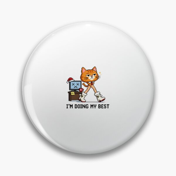 Item preview, I'm Doing My Best Funny Christmas Office Cat Pixel Art designed and sold by blairvina9028.