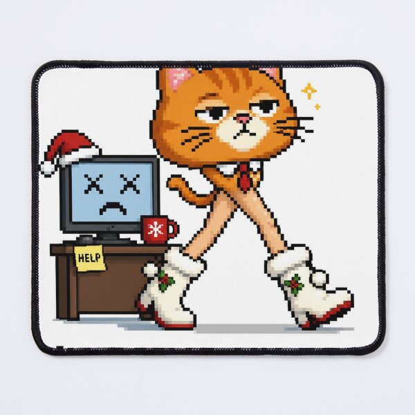 Item preview, I'm Doing My Best Funny Christmas Office Cat Pixel Art designed and sold by blairvina9028.