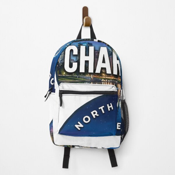 Item preview, Charlotte NC Skyline North Carolina Night Lights Round Badge Sticker designed and sold by DetourDgn.