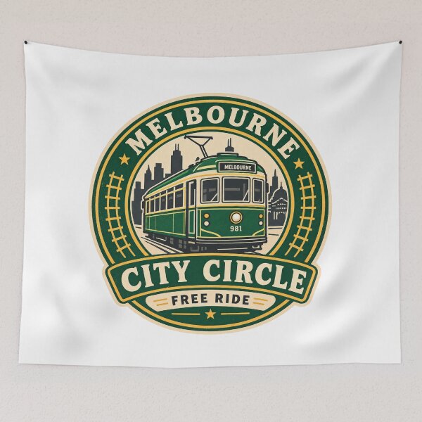 Item preview, Melbourne City Circle Tram Badge – Vintage Heritage Tram Travel Design designed and sold by Globalcitytees.