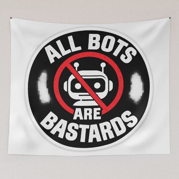 Item preview, All Bots Are Bastards Sticker designed and sold by NCNGDESIGN.