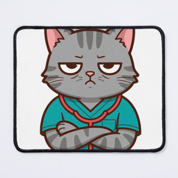 Item preview, Pawsitive Vitals Only: Grumpy Nurse Cat designed and sold by Odd-jack.